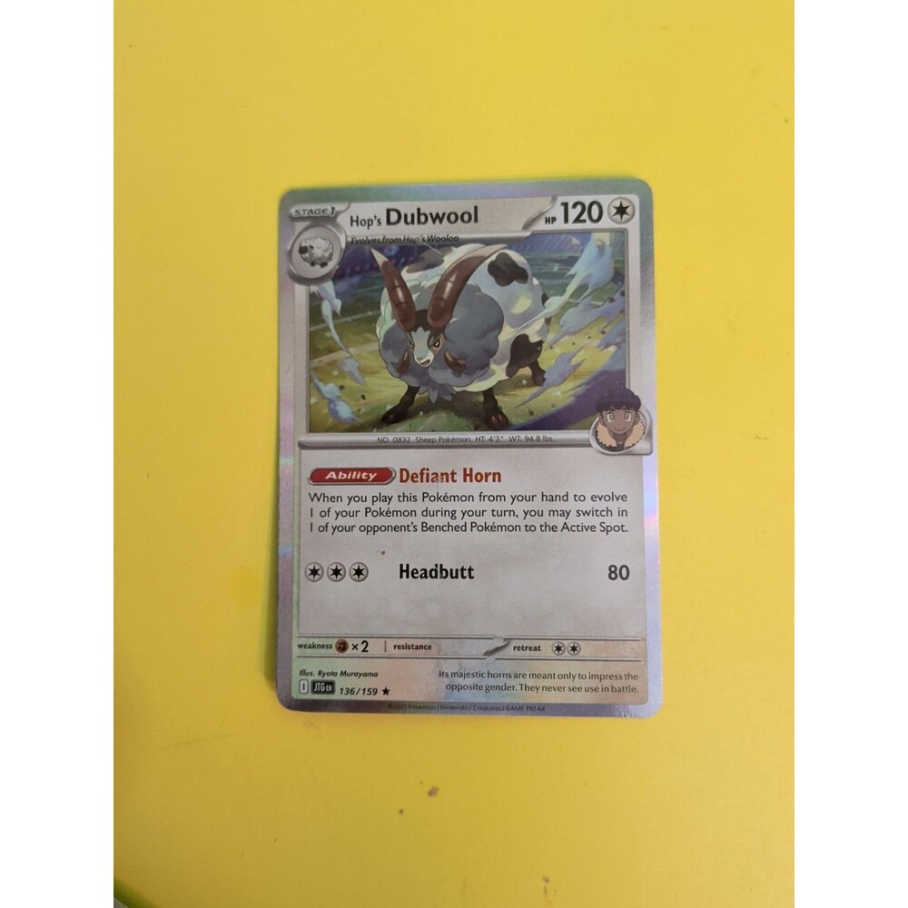 Pokemon Hop's Dubwool #136/159 English Journey Together Cosmos Holo